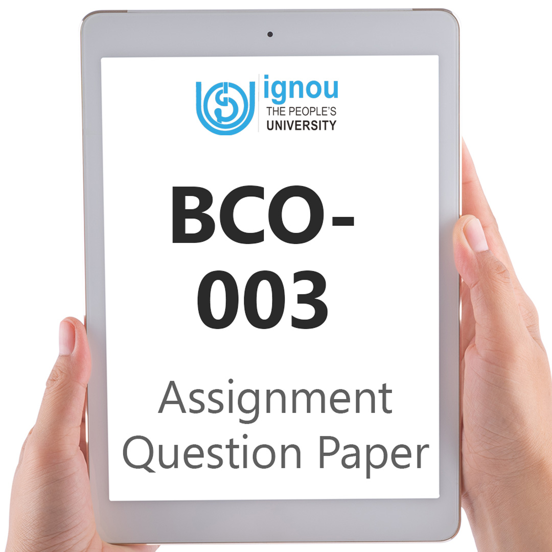 IGNOU BCO-003 Assignment Question Paper Free Download (2023-24)