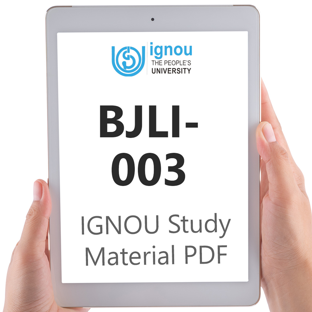 IGNOU BJLI-003 Study Material & Textbook Download