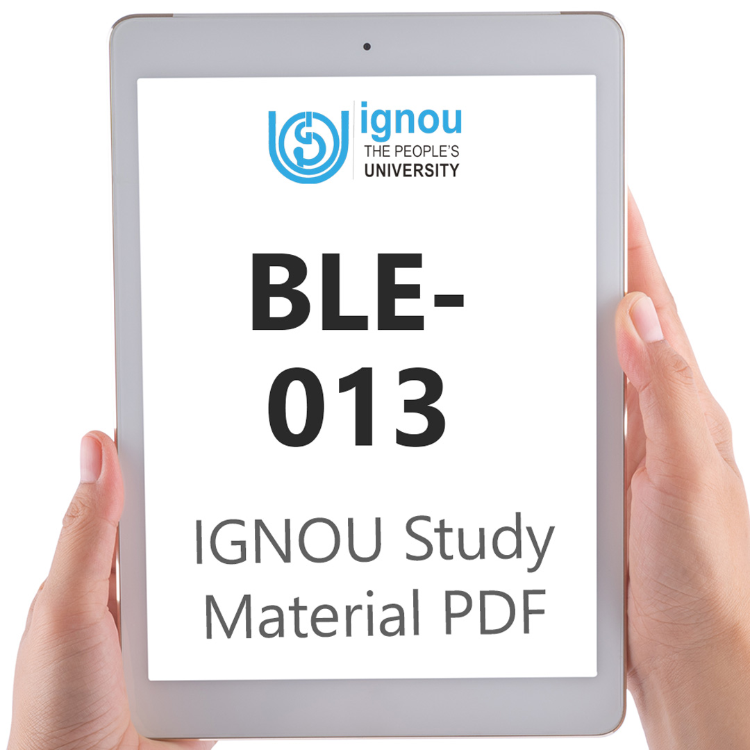 IGNOU BLE-013 Study Material & Textbook Download