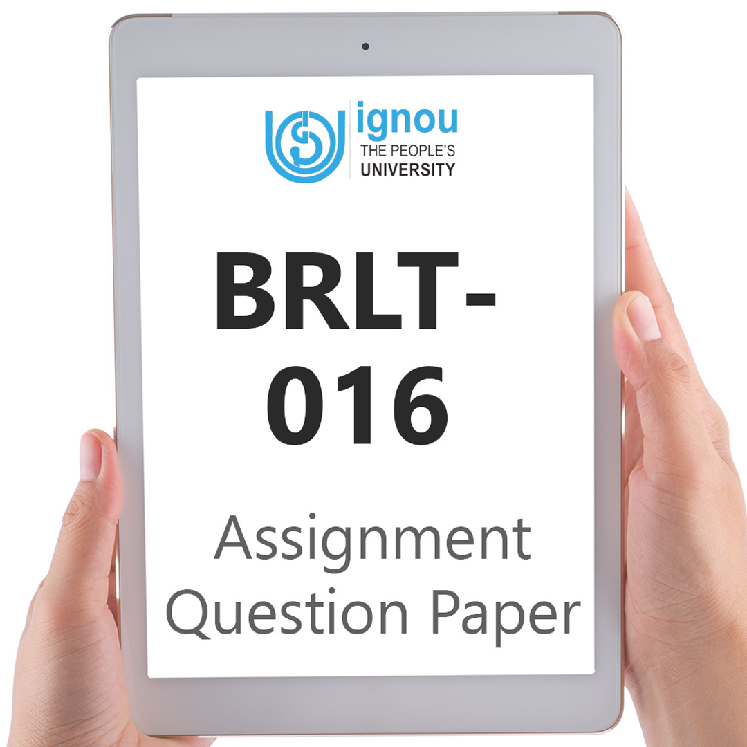 IGNOU BRLT-016 Assignment Question Paper Free Download (2023-24)
