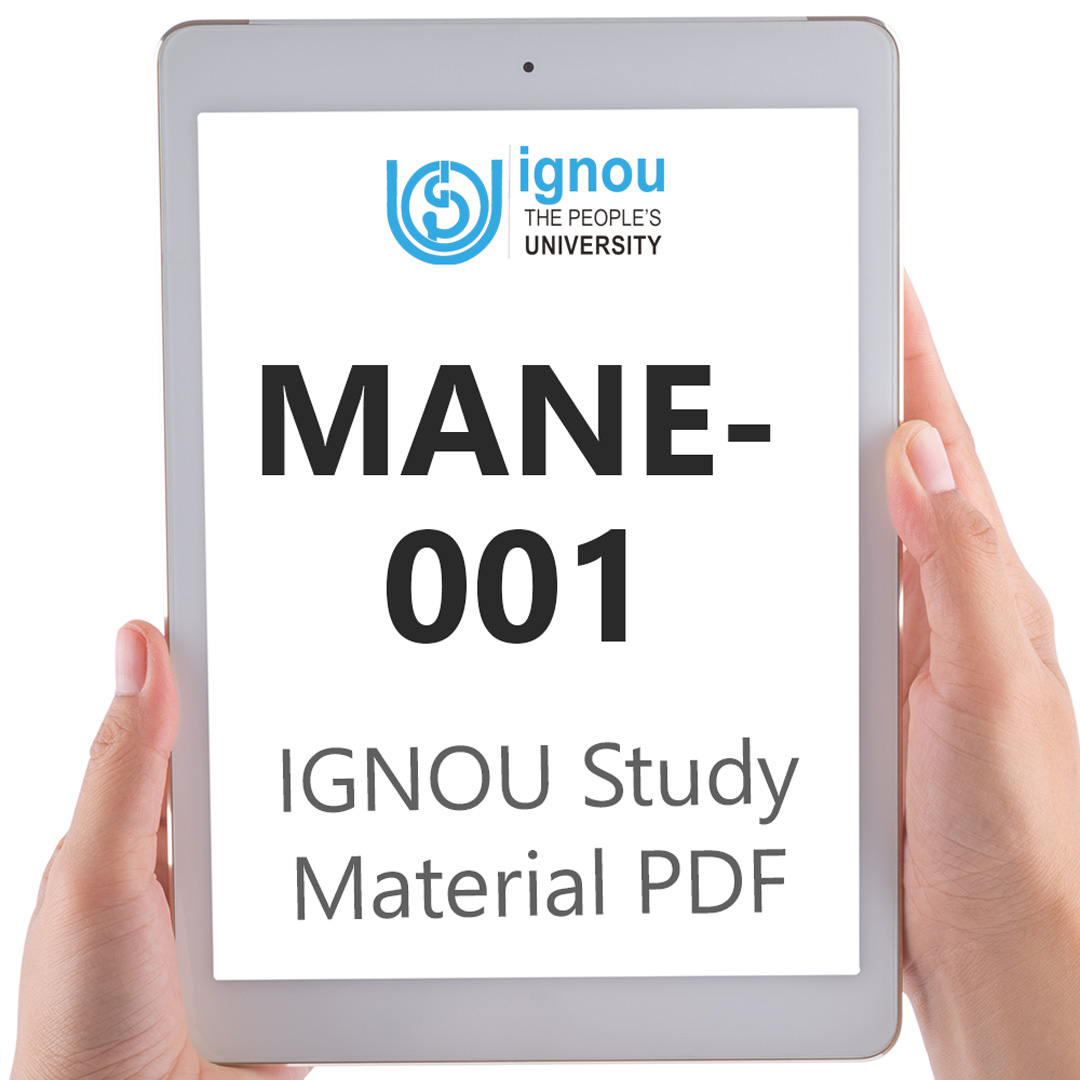 IGNOU MANE-001 Study Material & Textbook Download