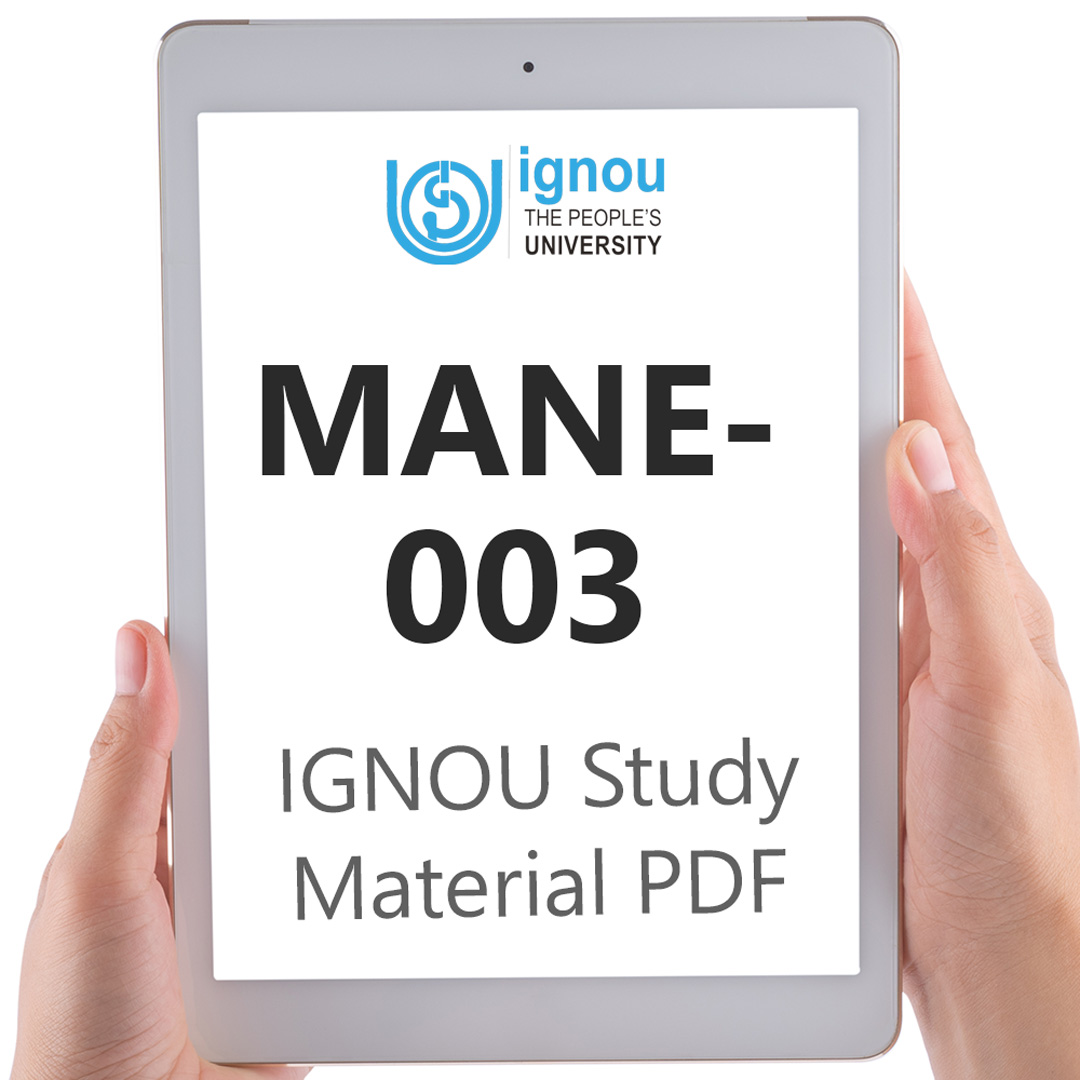 IGNOU MANE-003 Study Material & Textbook Download
