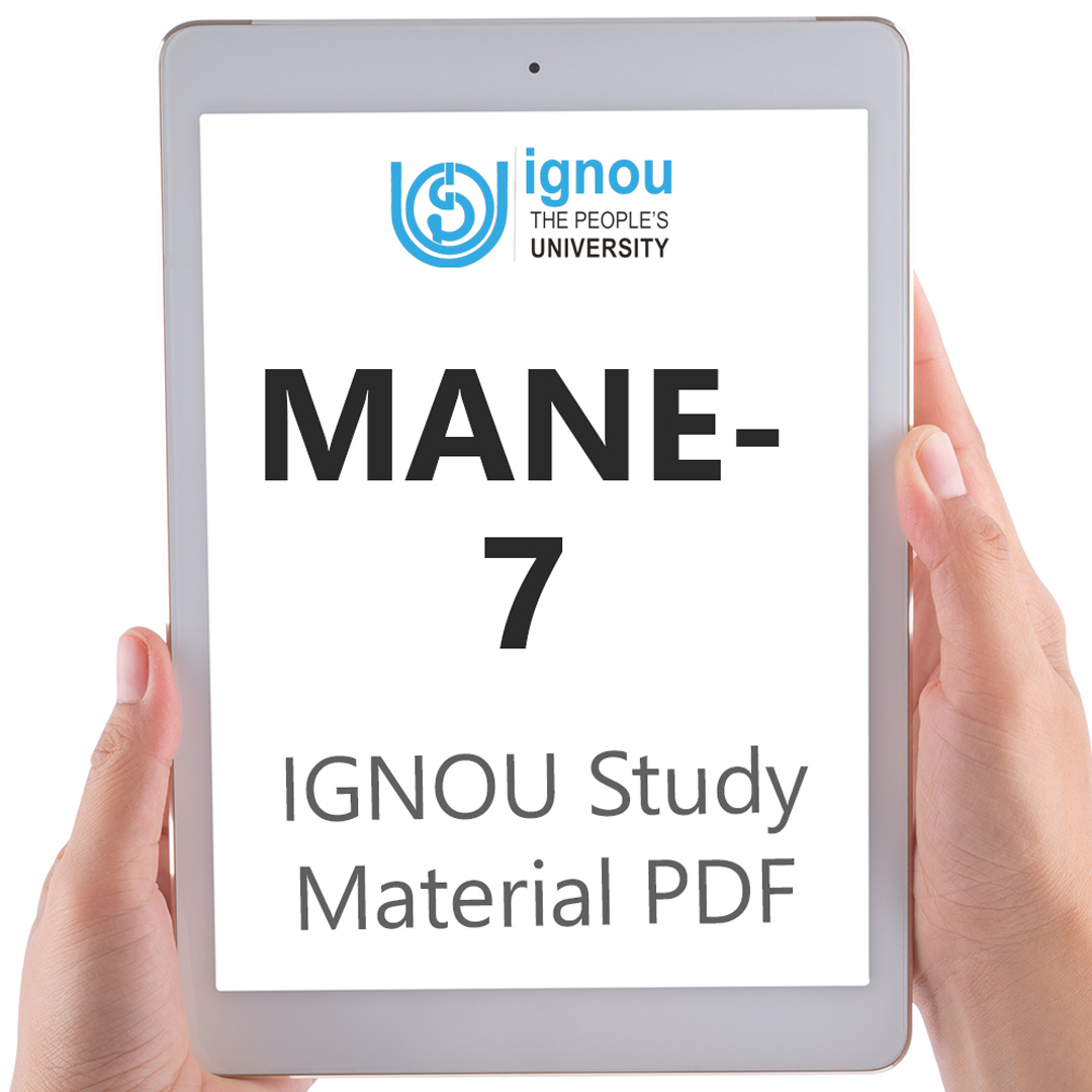 IGNOU MANE-007 Study Material & Textbook Download