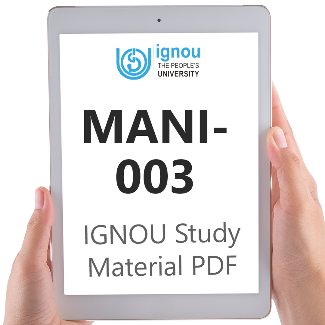 IGNOU MANI-003 Study Material & Textbook Download