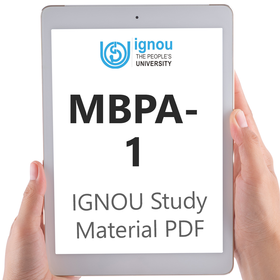 IGNOU MBPA-1 Study Material & Textbook Download