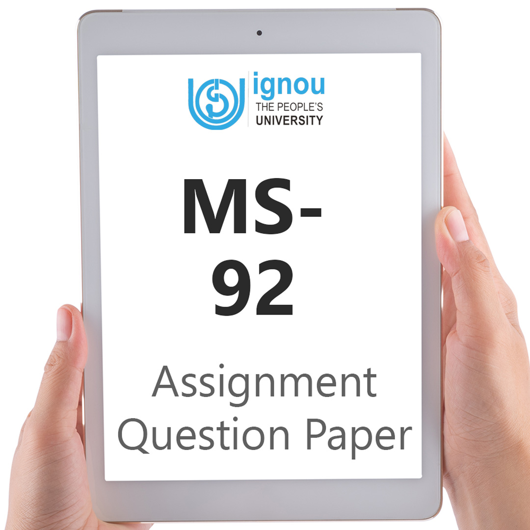 IGNOU MS-92 Assignment Question Paper Free Download (2023-24)
